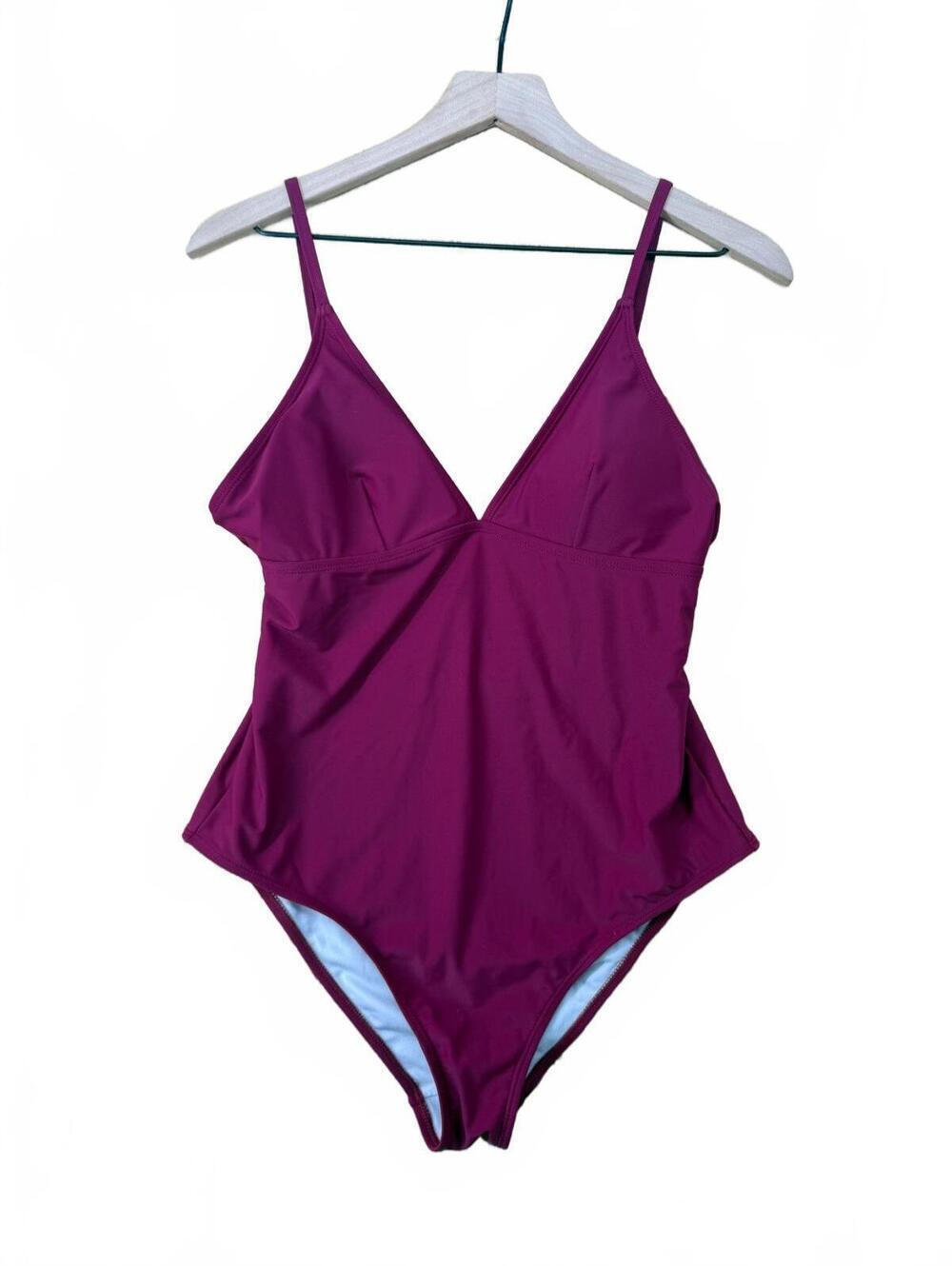 Halara Burgundy One-Piece Swimsuit with Adjustable Straps — Large